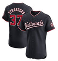 Washington Nationals #37 Stephen Strasburg Navy MWATKINS Alternate Elite Stitched Jersey