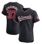 Washington Nationals #37 Stephen Strasburg Navy MWATKINS Alternate Elite Stitched Jersey
