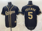 Los Angeles Dodgers #5 Freddie Freeman Black MWATKINS Military Appreciation Game Day Stitched Jersey