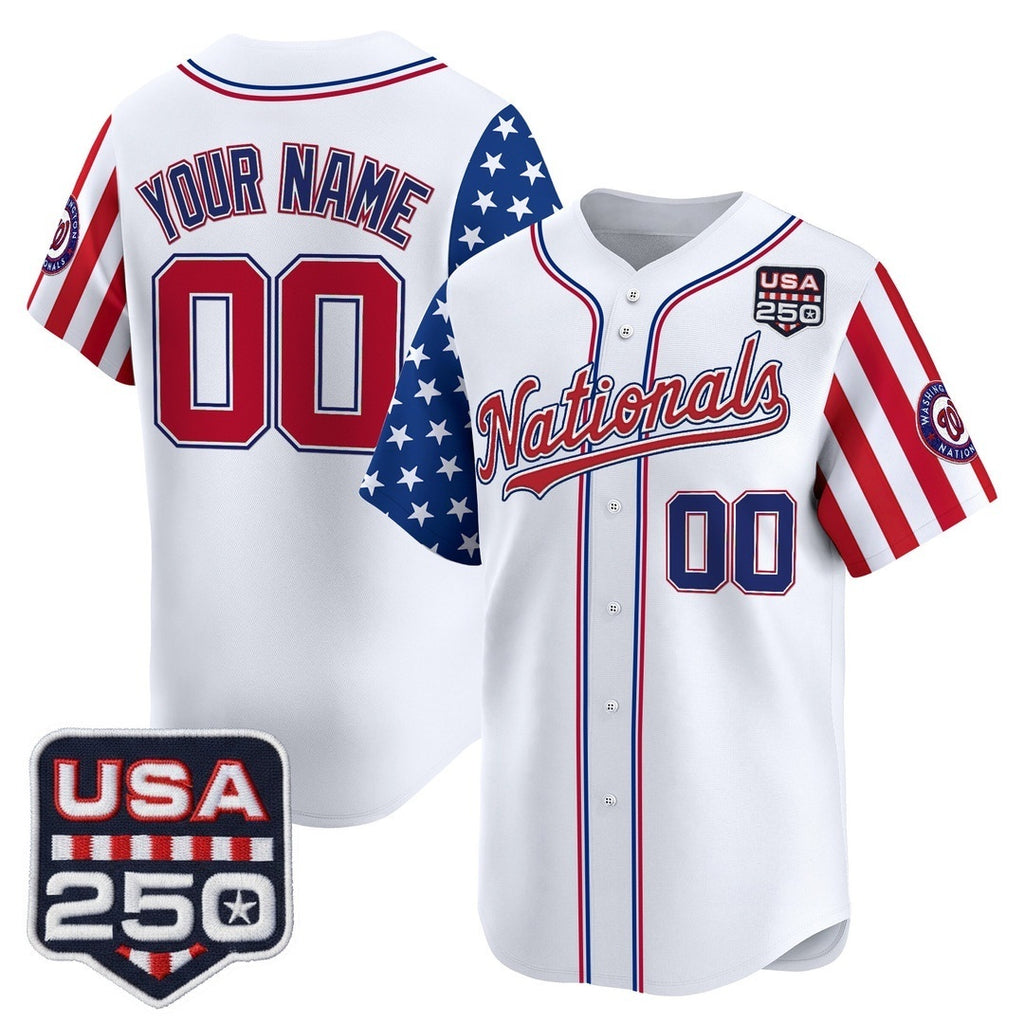 Custom Washington Nationals America 250 Edition Vapor Premier Limited White MWATKINS Stitched Jerseys