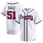 Atlanta Braves #51 Chris Sale White MWATKINS Home Limited Player Jersey