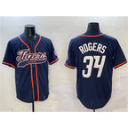 Detroit Tigers #34 Jake Rogers Navy MWATKINS With Patch Cool Base Stitched Jersey