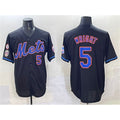 New York Mets #5 David Wright Black MWATKINS With Patch Limited Stitched Jersey