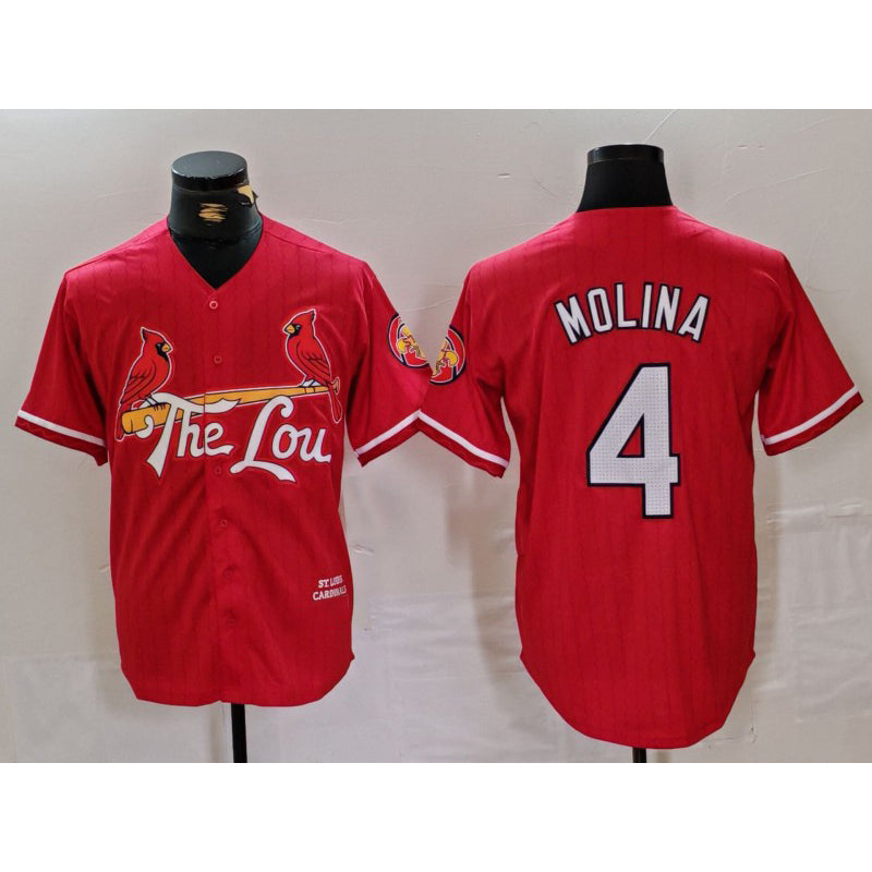 St. Louis Cardinals #4 Yadier Molina Red MWATKINS 2024 City Connect Stitched Jersey