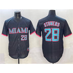 Miami Marlins #28 Kyle Stowers Black MWATKINS 2025 City Connect Limited Stitched Jersey