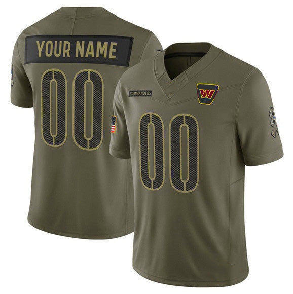 Custom W.Commanders Active Player Olive MWATKINS 2025 Salute to Service Limited Stitched Jersey