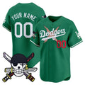Custom Los Angeles Dodgers x One Piece Green MWATKINS Zoro Patch Vapor Premier Limited Jersey - Stitched