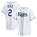 Tampa Bay Rays #2 Yandy D¨ªaz White MWATKINS Home Replica Jersey
