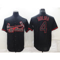 St. Louis Cardinals #4 Yadier Molina Lights Out Black MWATKINS Fashion Stitched Cool Base Jersey