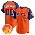 Custom New York Yankees x Dragon Ball Royal Orange MWATKINS Vapor Premier Limited Jersey - All Stitched
