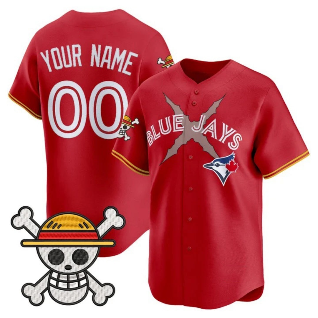 Custom Toronto Blue Jays x One Piece Red MWATKINS Vapor Premier Limited Jersey - Stitched