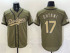 Los Angeles Dodgers #17 Shohei Ohtani Olive MWATKINS 2026 Armed Forces Day Stitched Jersey