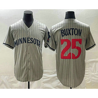 Minnesota Twins #25 Byron Buxton 2023 Grey MWATKINS Home Team Cool Base Stitched Jersey