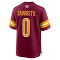 W.Commanders #0 Mike Sainristil Burgundy MWATKINS Game Jersey 2