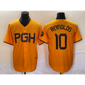 Pittsburgh Pirates #10 Bryan Reynolds Gold MWATKINS 2023 City Connect Stitched Jersey