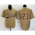 San Diego Padres #23 Fernando Tatis Jr Tan MWATKINS NEW 2023 Cool Base Stitched Jersey