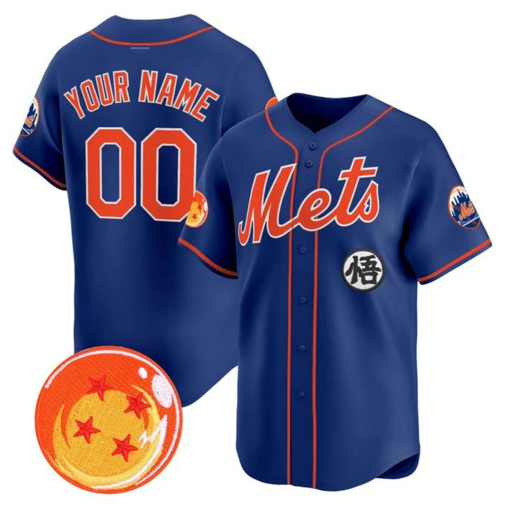 Custom New York Mets x Dragon Ball Royal MWATKINS Vapor Premier Limited Jersey - All Stitched