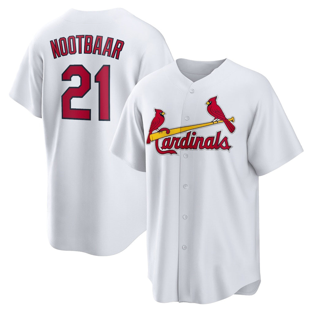 St. Louis Cardinals #21 Lars Nootbaar White MWATKINS Home Replica Jersey