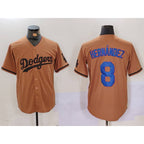 Los Angeles Dodgers #8 Kike Hernandez Olive MWATKINS Cool Base Limited Stitched Jersey