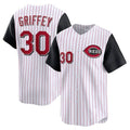 Cincinnati Reds #30 Ken Griffey Jr. White MWATKINS Cooperstown Collection Limited Stitched Jersey