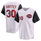 Cincinnati Reds #30 Ken Griffey Jr. White MWATKINS Cooperstown Collection Limited Stitched Jersey