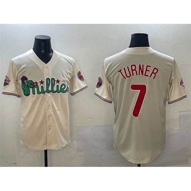 Philadelphia Phillies #7 Trea Turner Cream MWATKINS Phanatic Limited Stitched Jersey