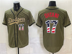Los Angeles Dodgers #17 Shohei Ohtani Olive MWATKINS 2026 Armed Forces Day 250 Fourth of July Stitched Jersey