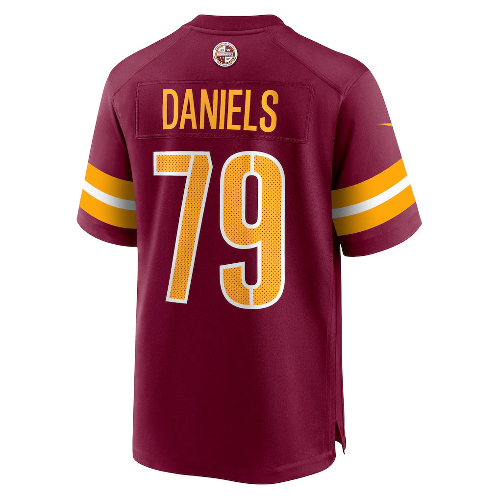 W.Commanders #79 Braeden Daniels Burgundy MWATKINS Team Game Jersey
