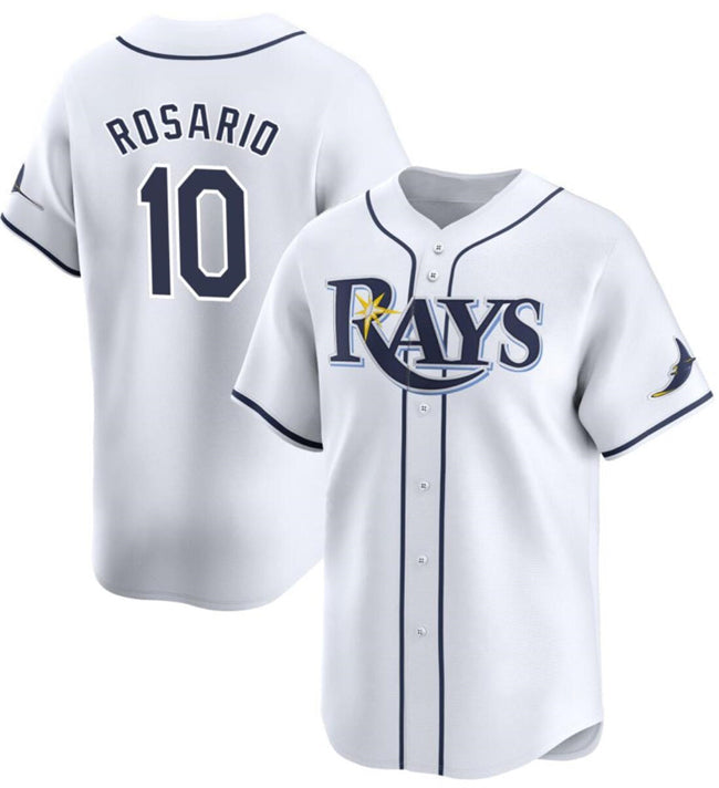 Tampa Bay Rays #10 Amed Rosario White MWATKINS Home Limited Stitched Jersey