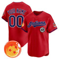 Custom Cleveland Indians x Dragon Ball Red MWATKINS Vapor Premier Limited Jersey - All Stitched