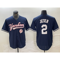 New York Yankees #2 Derek Jeter Navy MWATKINS With Patch Cool Base Stitched Jersey