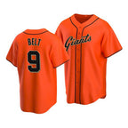 San Francisco Giants #9 Brandon Belt Alternate Orange MWATKINS Jersey