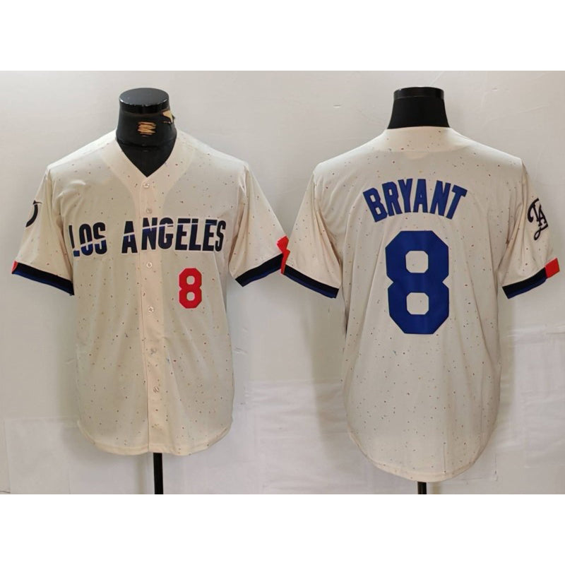 Los Angeles Dodgers #8 Kobe Bryant Number Cream MWATKINS 2024 City Connect Limited Stitched Jerseys