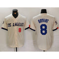 Los Angeles Dodgers #8 Kobe Bryant Number Cream MWATKINS 2024 City Connect Limited Stitched Jerseys