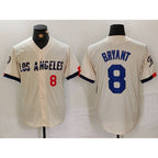 Los Angeles Dodgers #8 Kobe Bryant Number Cream MWATKINS 2024 City Connect Limited Stitched Jerseys