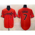 Houston Astros #7 C.J. Stroud Orange MWATKINS 2025 City Connect With Texas Patch Limited Stitched Jersey