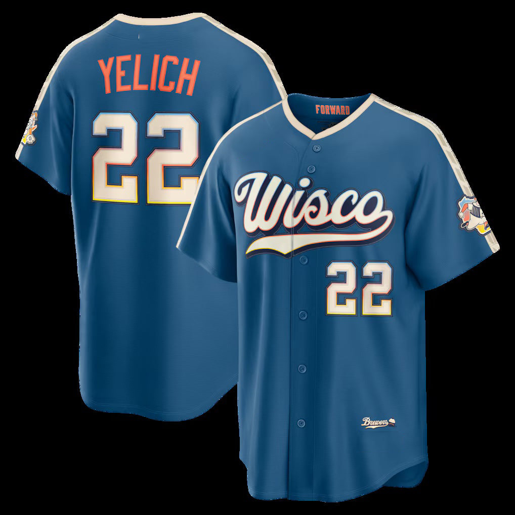 Milwaukee Brewers #22 Christian Yelich Mineral Blue MWATKINS 2026 City Connect Stadium Jersey