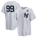 New York Yankees #99 Aaron Judge White MWATKINS 2024 World Series Cool Base Stitched Jersey