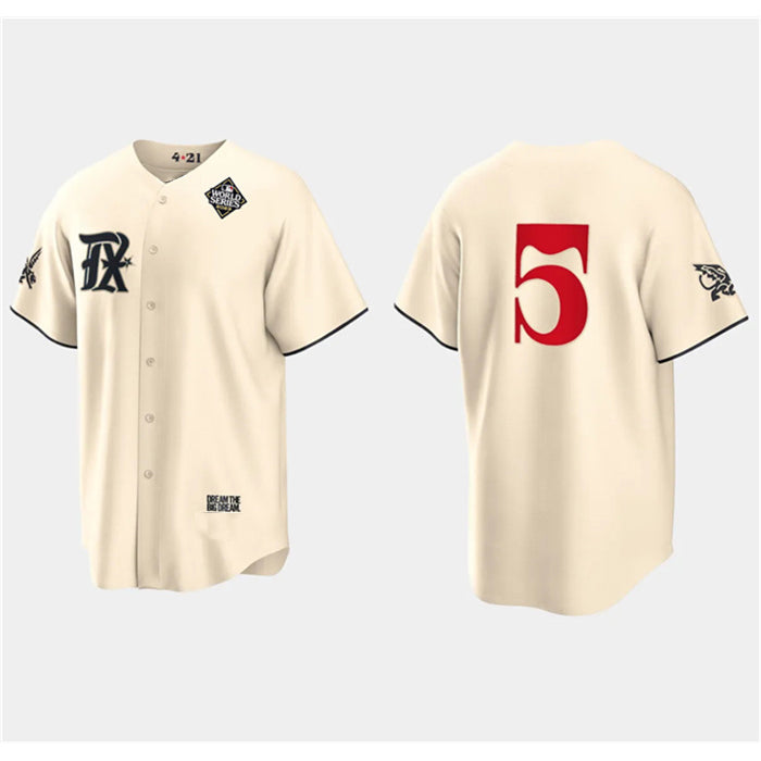 Texas Rangers #5 Corey Seager Cream MWATKINS 2023 World Series City Connect Stitched Jersey