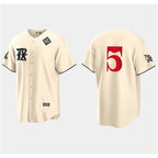 Texas Rangers #5 Corey Seager Cream MWATKINS 2023 World Series City Connect Stitched Jersey