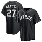 Houston Astros #27 Jose Altuve Black MWATKINS Lights Out Limited Stitched Jersey