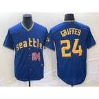 Seattle Mariners #24 Ken Griffey Number Blue MWATKINS 2023 City Connect Cool Base Stitched Jersey 1