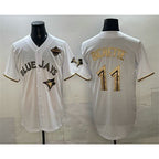 Toronto Blue Jays #11 Bo Bichette White Gold MWATKINS 2025 American League Champions Limited Stitched Jersey
