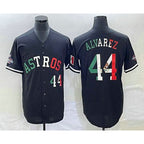 Houston Astros #44 Yordan Alvarez Number Mexico Black MWATKINS Cool Base Stitched Jersey