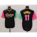 San Diego Padres #11 Yu Darvish Black MWATKINS Fashion Jersey