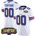 Custom B.Bills Active Player White MWATKINS 2023 F.U.S.E. AFC East Champions Ptach Stitched Jersey