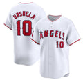 Los Angeles Angels #10 Gio Urshela White MWATKINS Home Limited Stitched Jersey
