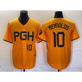 Pittsburgh Pirates #10 Bryan Reynolds Number Gold MWATKINS 2023 City Connect Stitched Jersey 2