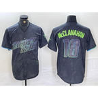 Tampa Bay Rays #18 Shane McClanahan Charcoal MWATKINS 2024 City Connect Limited Stitched Jersey