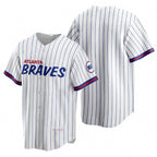 Atlanta Braves Blank 2021 White MWATKINS City Connect Stitched Jersey